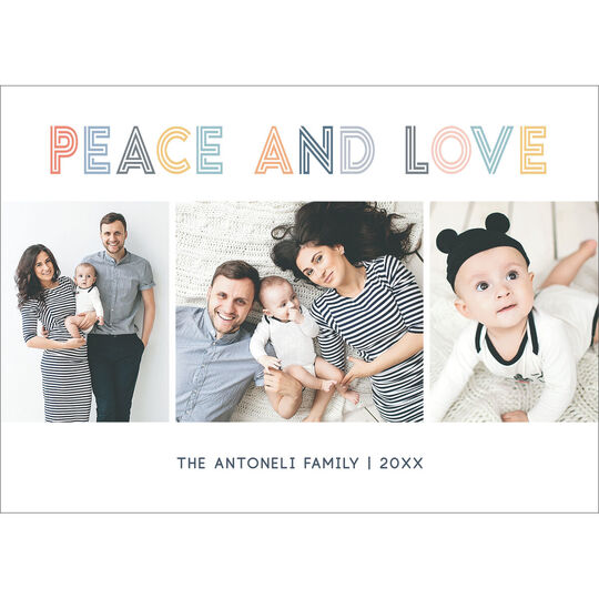 Peace and Love Flat Photo Holiday Cards
